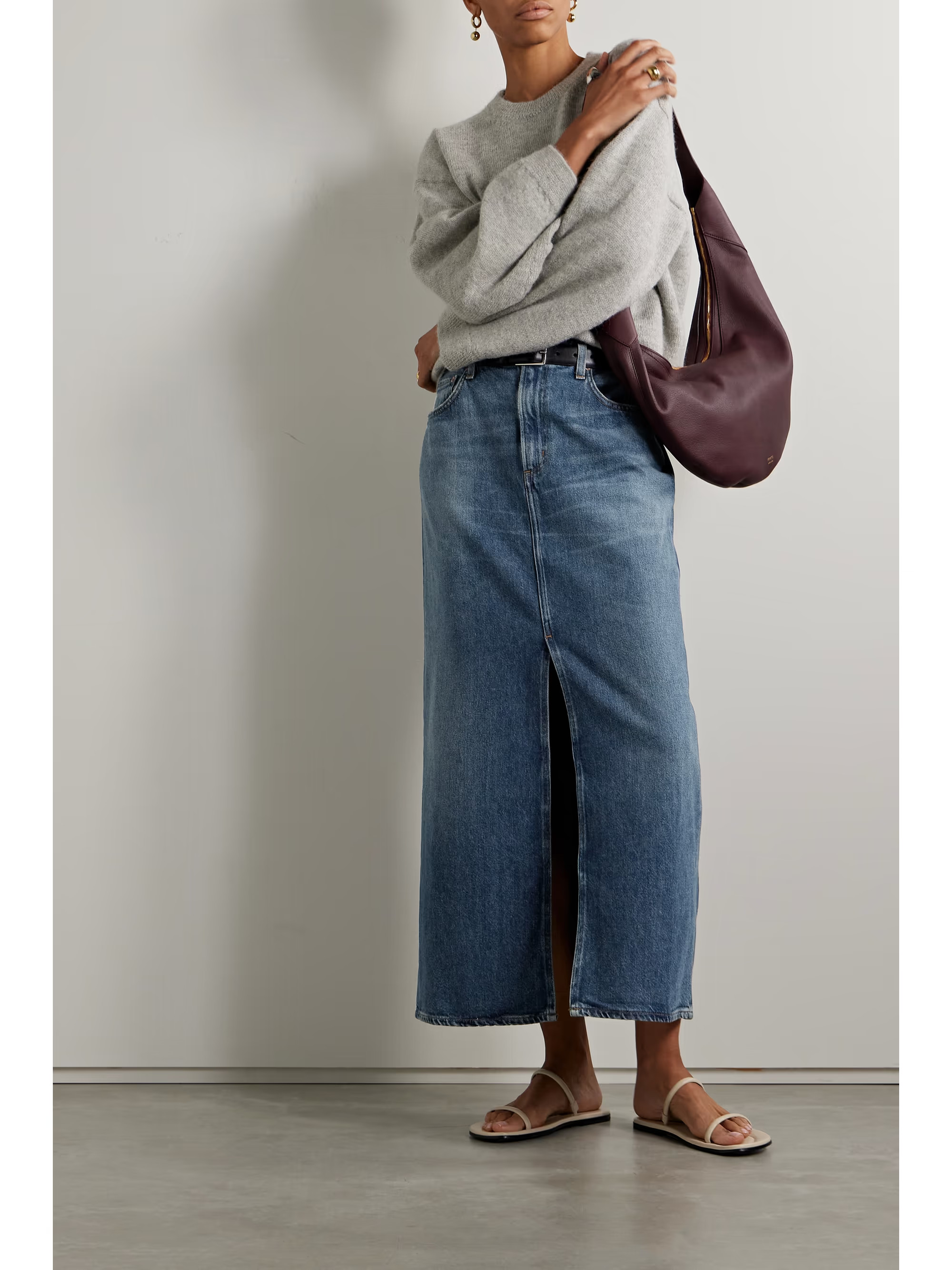 Leif denim midi skirt | NET-A-PORTER (US)