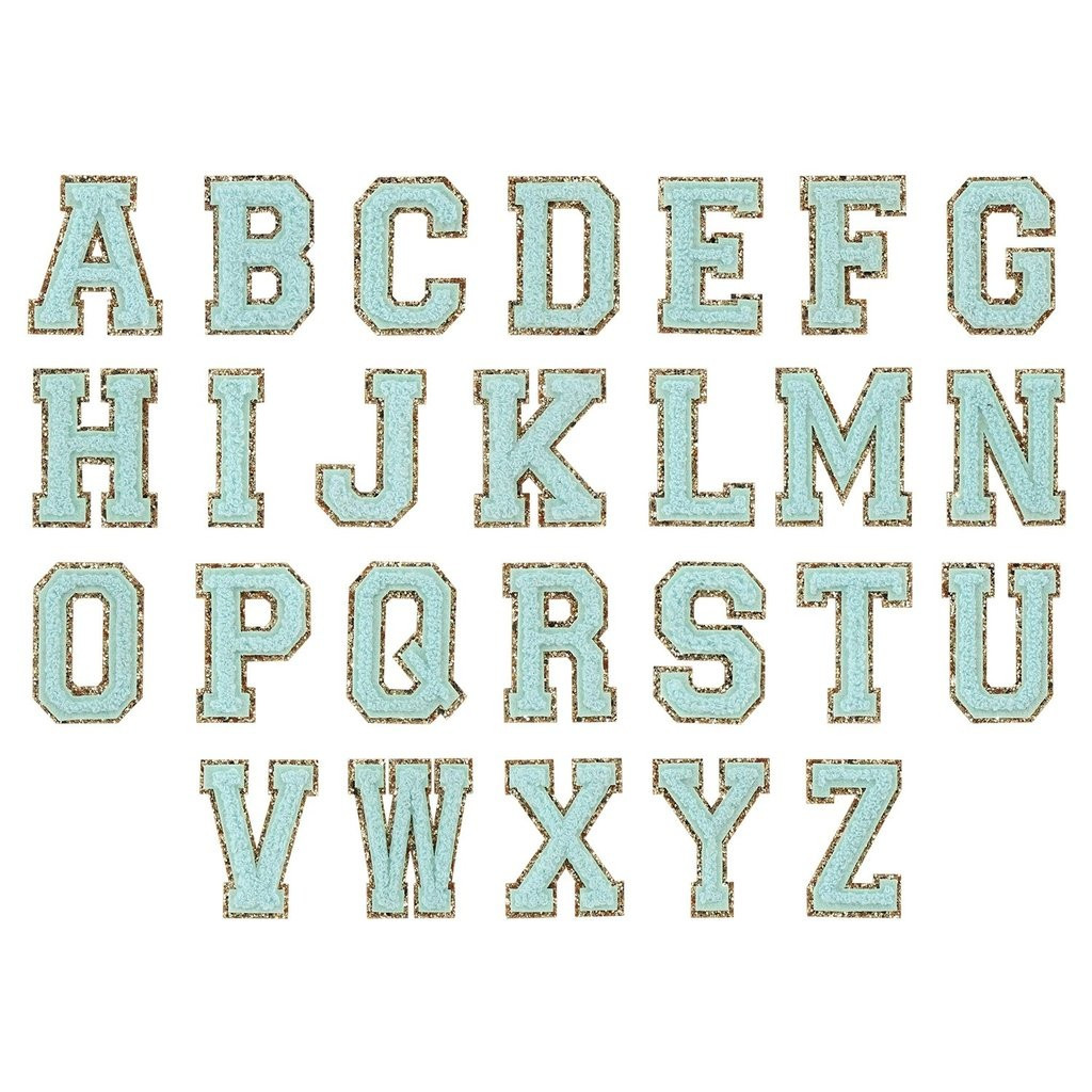 Cotton Candy Glitter Varsity Letter Patches | Stoney Clover Lane