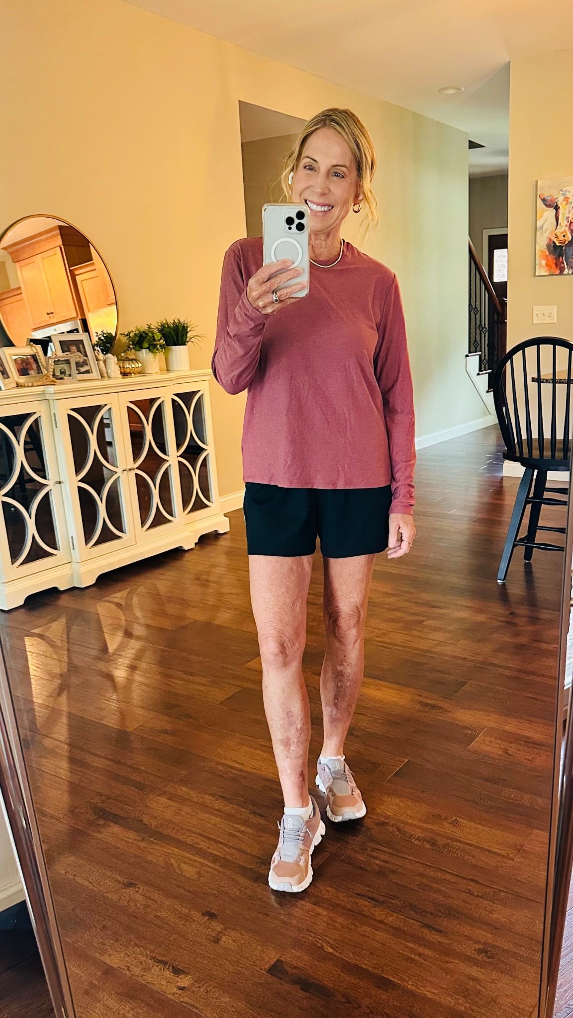 Loving my long sleeved top for taking my walks! 