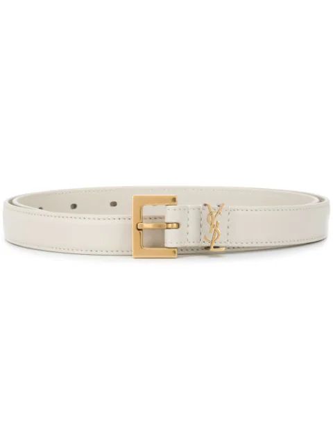 Monogram square-buckle narrow belt | Farfetch Global