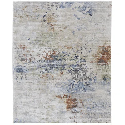 Maxin Modern Abstract, Ivory/Blue/Red | Wayfair North America