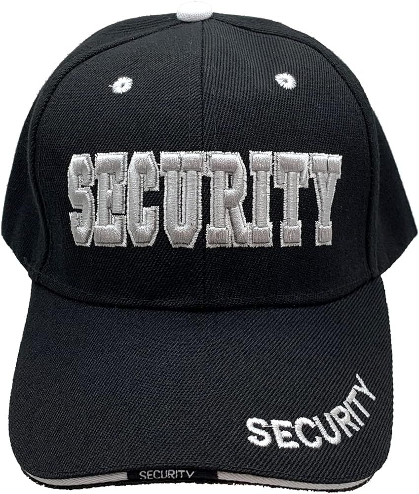 Security Hat Baseball Ball Cap Black Embroidered Adjustable 100% Cotton | Amazon (US)