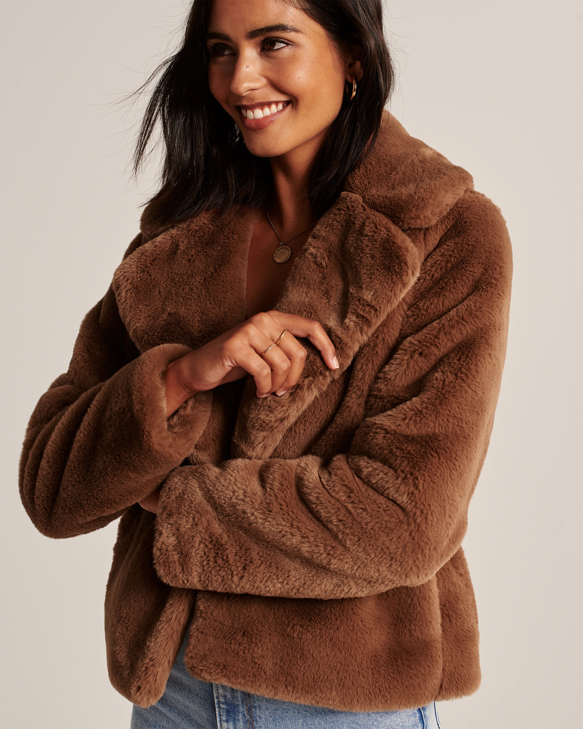 Faux Fur Cropped Coat | Abercrombie & Fitch (US)