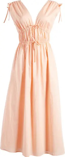 Charles Henry Gathered Sleeveless Midi Dress | Nordstrom | Nordstrom