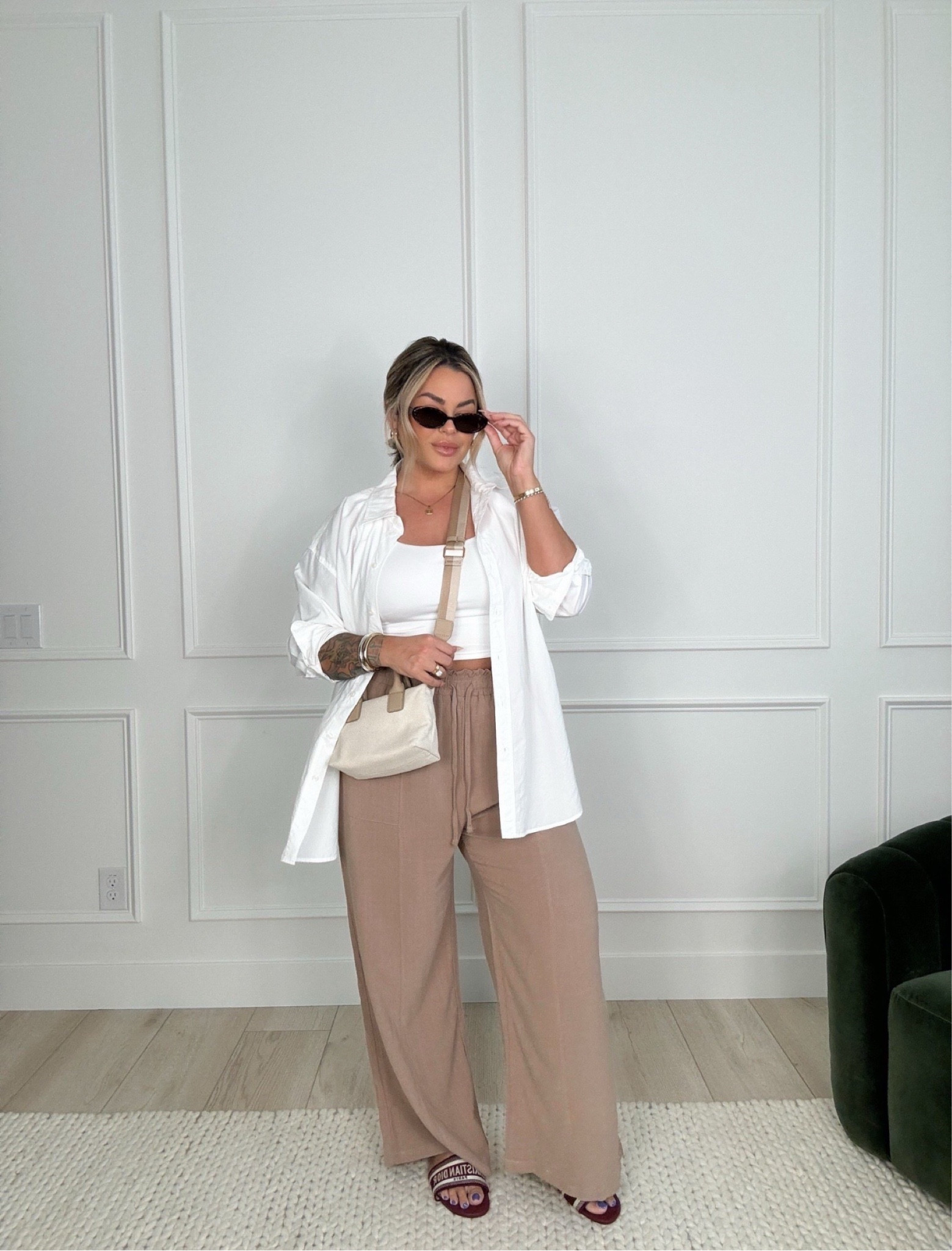 Everything that’s not linked is on my Amazon shop. 

White button up XL 
Use code shayna10 to save $ on Miranda Frye 