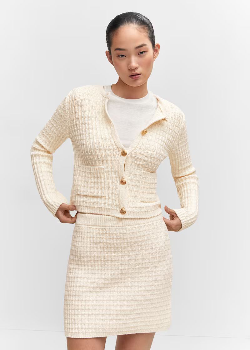 Textured knit cardigan -  Women | Mango USA | MANGO (US)