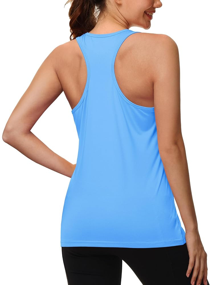 MAGCOMSEN Women's Athletic Racerback Tank Tops Quick Dry Racer Back Workout Tanks Moisture Wickin... | Amazon (US)