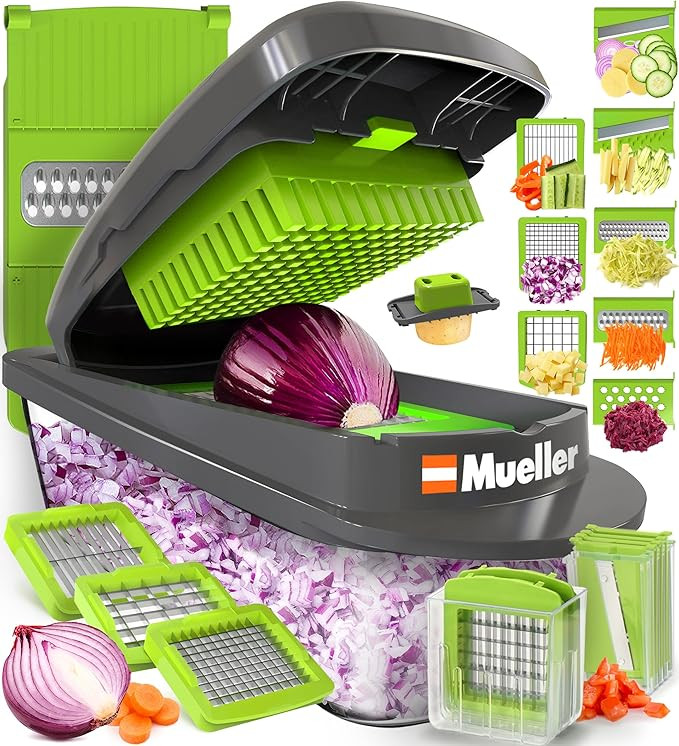 Mueller Pro-Series 10-in-1, 8 Blade Vegetable Slicer, Onion Mincer Chopper, Vegetable Chopper, Cu... | Amazon (US)