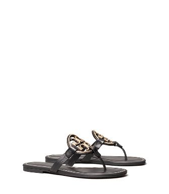 Tory Burch Miller Metal-Logo Sandal, Leather | Tory Burch (US)