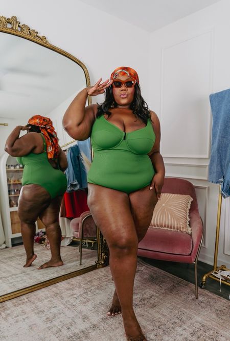 Wear this slay on your next boat day! This one piece is so comfy and hugs in all the right places💚 

Wearing XXL.

plus size fashion, swim, plus size swimwear, vacation, spring outfit inspo, summer fashion, beach, style guide

#LTKfindsunder50 #LTKswim #LTKplussize