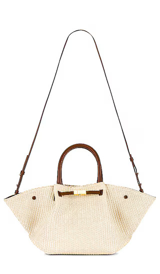 Midi New York Bag in Natural Raffia & Tan Smooth | Revolve Clothing (Global)