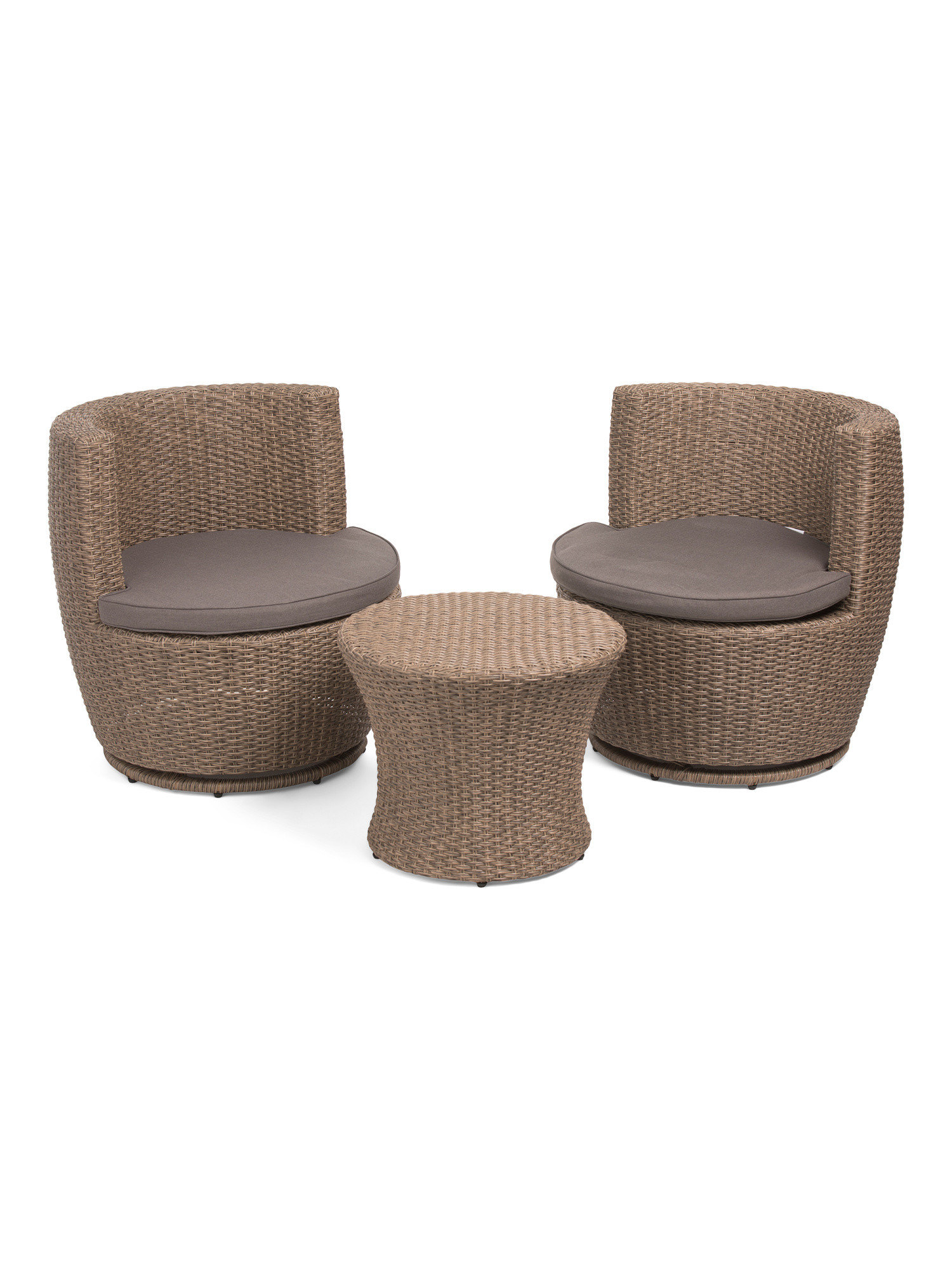 3pc Outdoor Swivel Accent Chairs And Table Set | TJ Maxx