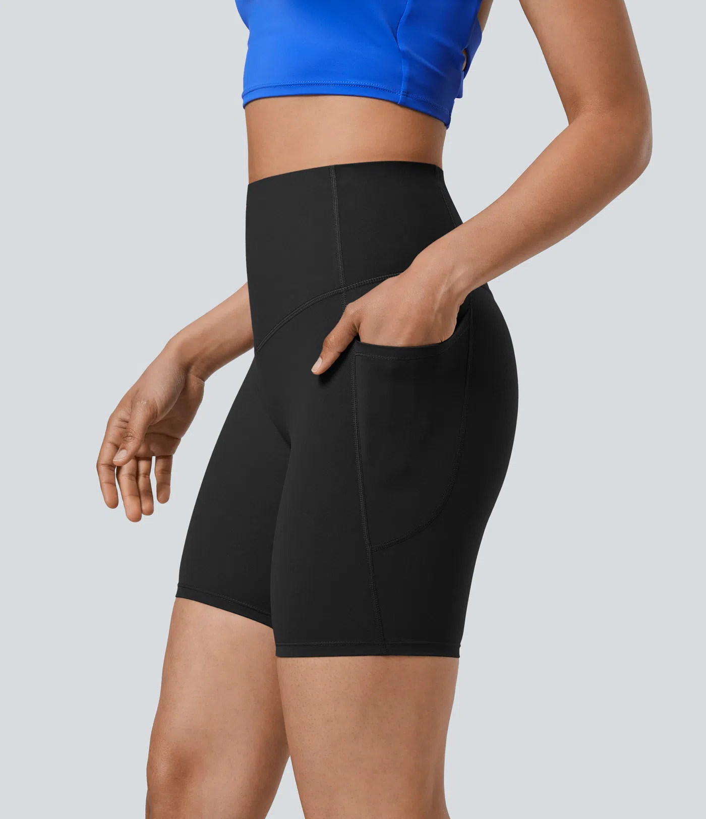 Halara UltraSculpt™ High Waisted Tummy Control Pocket Shaping Training Biker Shorts 7'' | HALARA