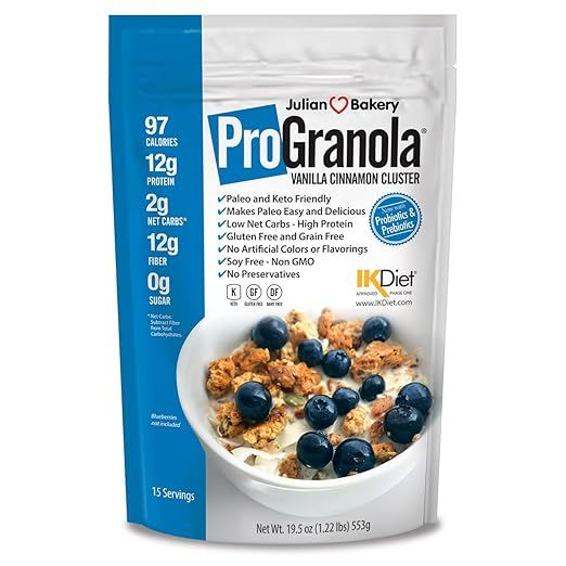 ProGranola® 12g Protein Cereal Vanilla Cinn (Paleo : Low Net Carb : Gluten Free : Grain Free) (1... | Amazon (US)