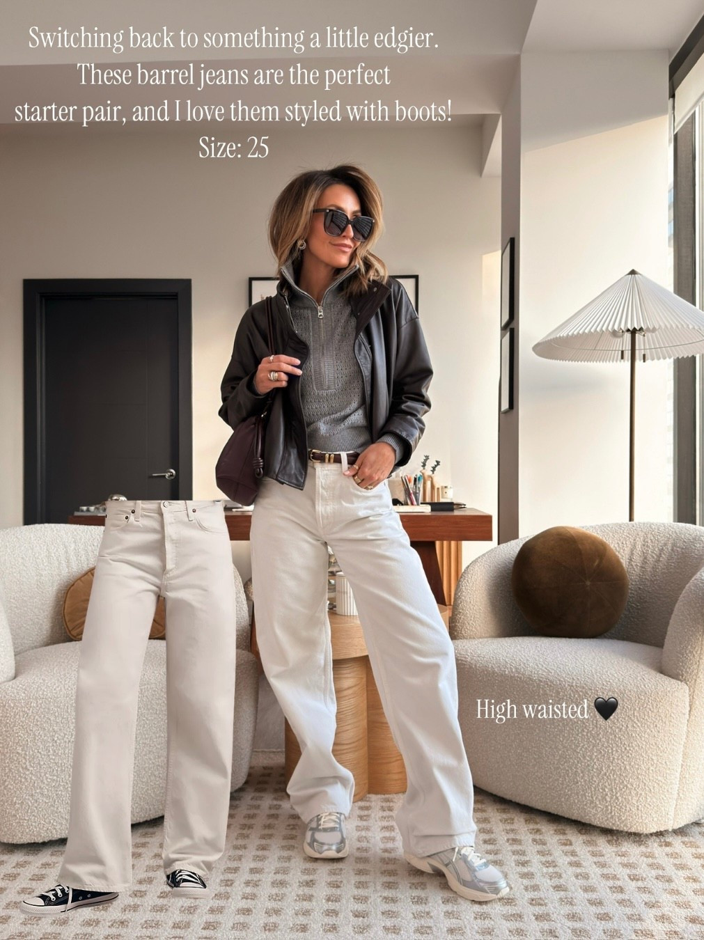 These barrel jeans! 🖤 High-waisted & effortlessly cool. 

#LTKgrwm #LTKOver40 #LTKootd