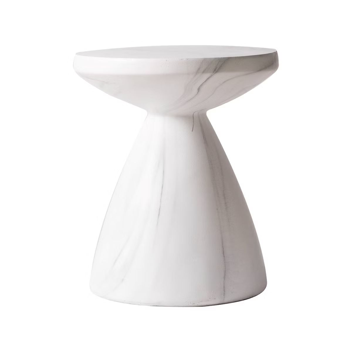 LeisureMod Dune Modern Side Table with Fiberstone Top Round Accent Table and Pedestal Base | Target