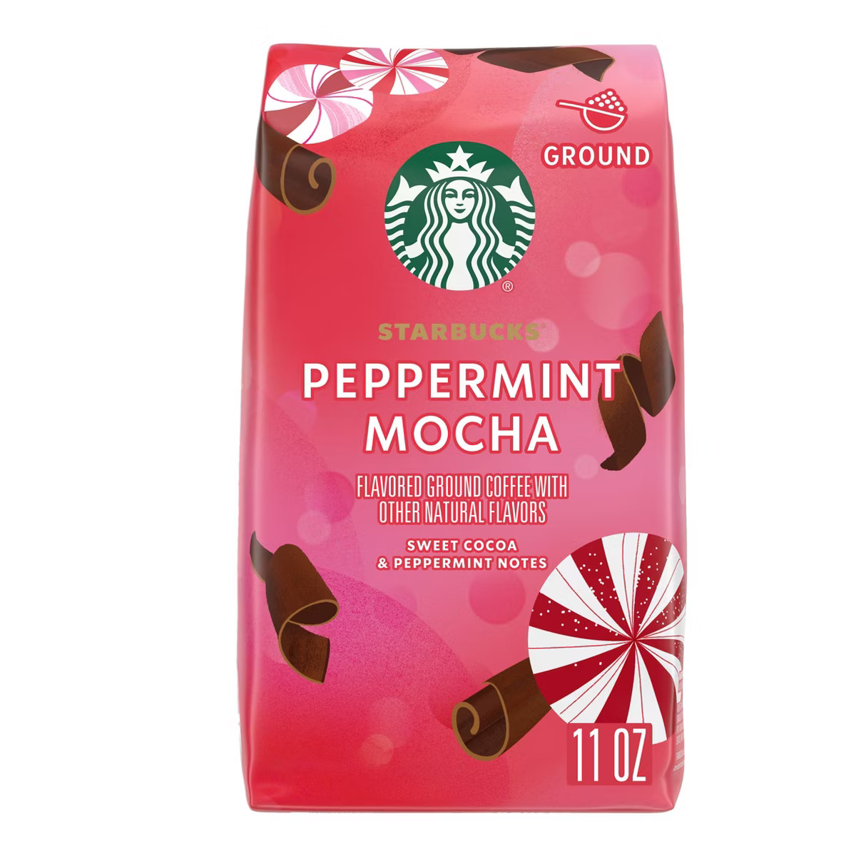 Starbucks Peppermint Mocha Flavored Light Roast Ground Coffee - 11oz | Target