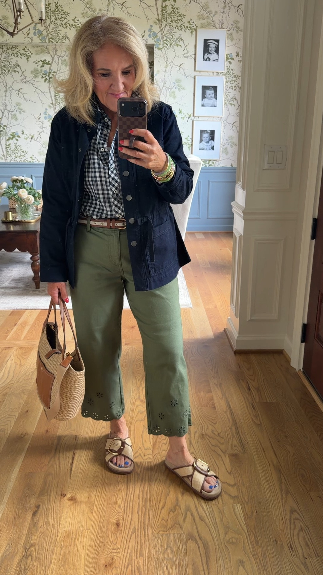 Talbots sale! 
Jacket size medium petite 
Gingham blouse medium/8
Jeans 8 petite
10% off my bag code NANETTE
20% off my bracelets code NANETTE20

#LTKPetite #LTKOver40 #LTKSaleAlert