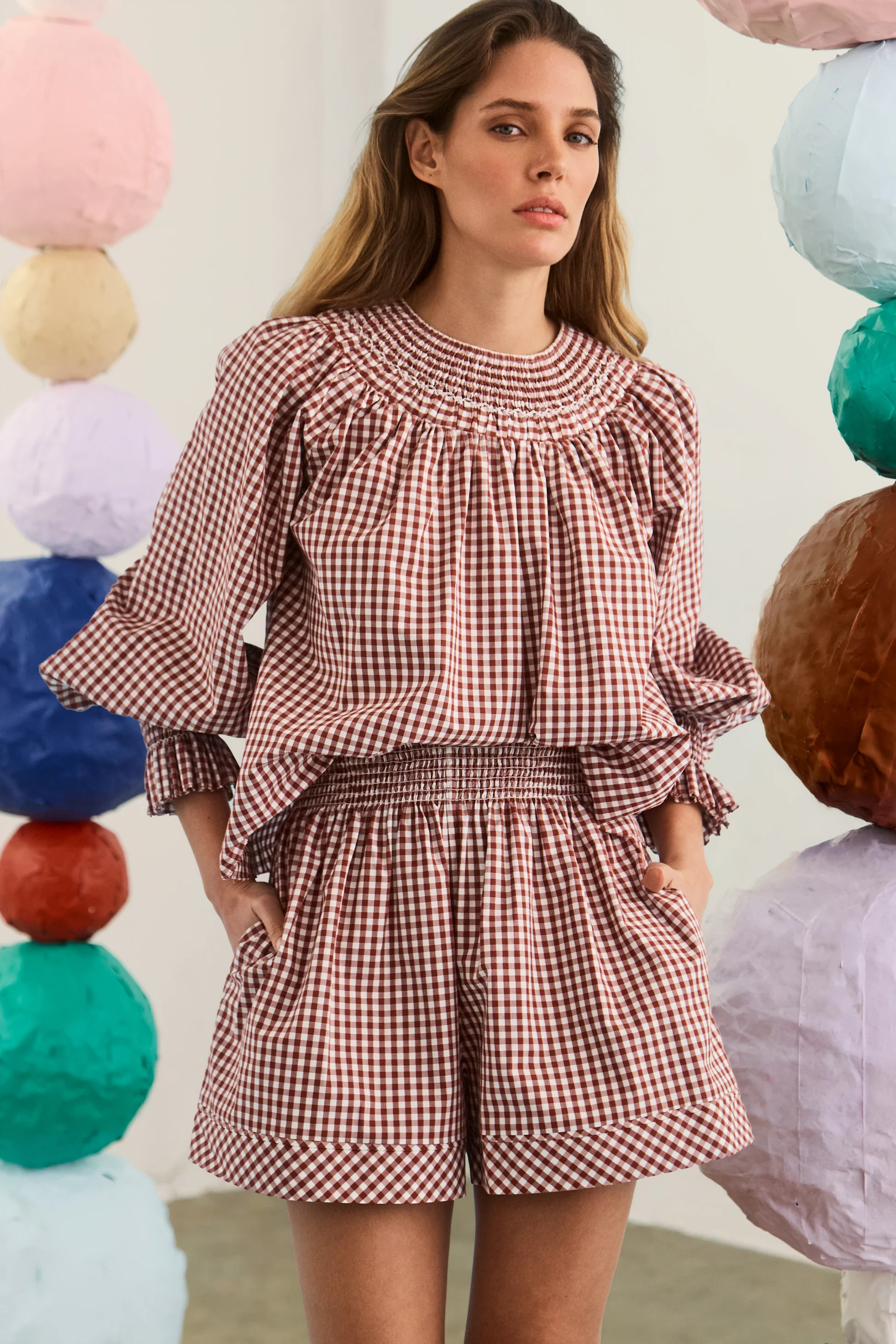 Jemma Short | Red Gingham Smocked Shorts | Hunter Bell | Hunter Bell
