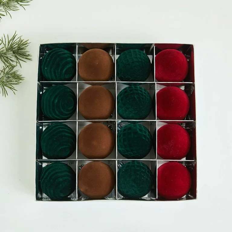 Holiday Christmas Ornaments - Flocked Decorative Balls for Xmas Tree Indoor Outdoor Home Decorati... | Walmart (US)