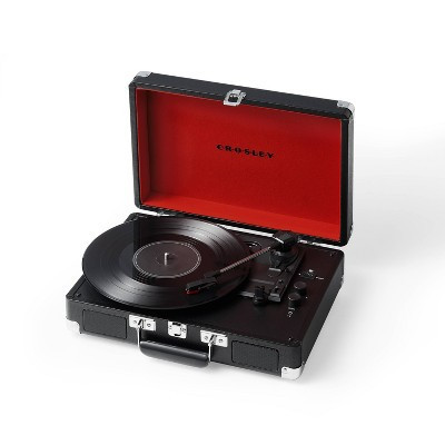 Crosley Cruiser Plus Bluetooth Vinyl Record Player - Black: Belt Drive Turntable, Built-In Speaker | Target