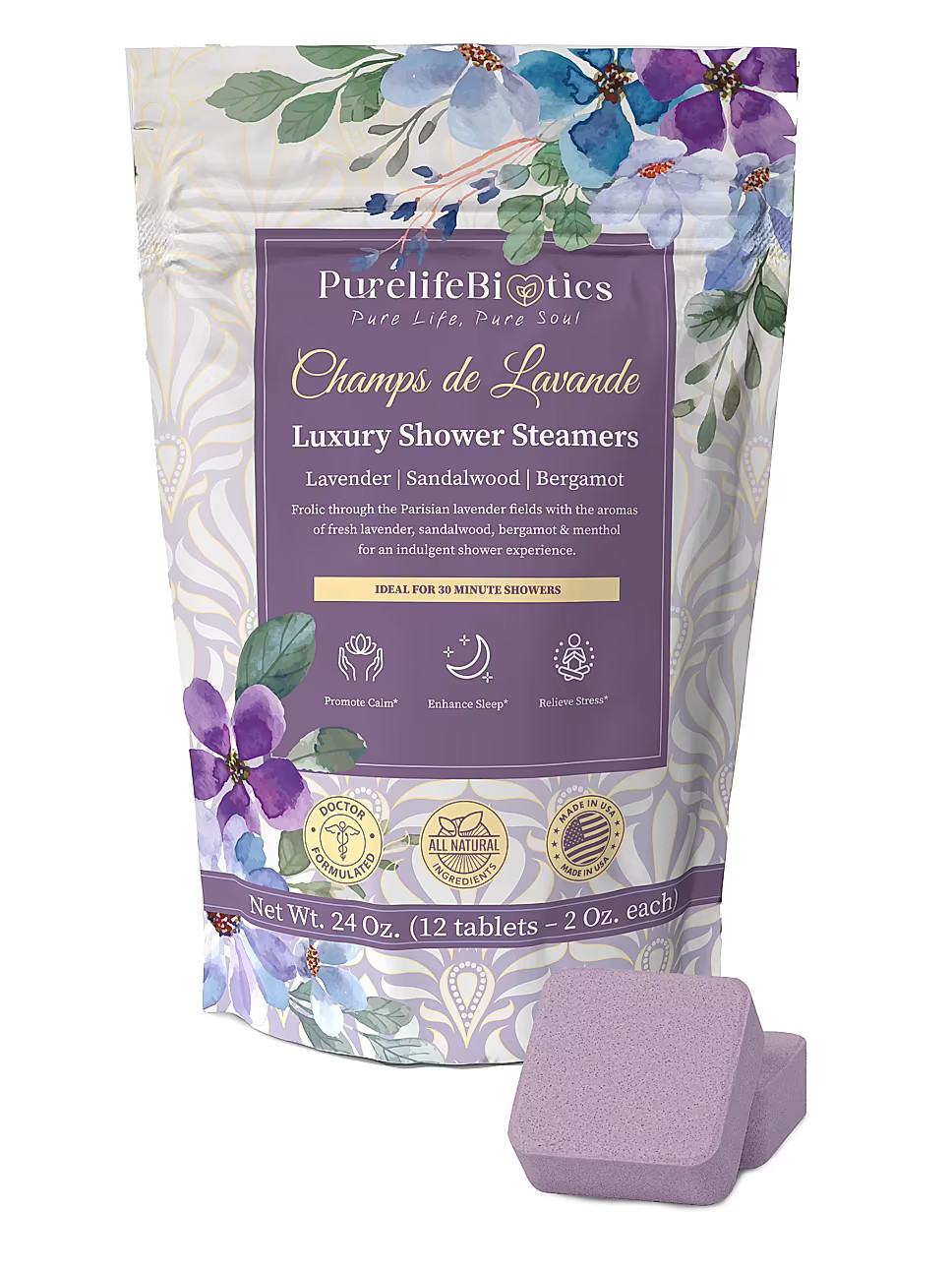 Purelife Biotics Champs de Lavande Luxury Shower Steamers | Saks Fifth Avenue