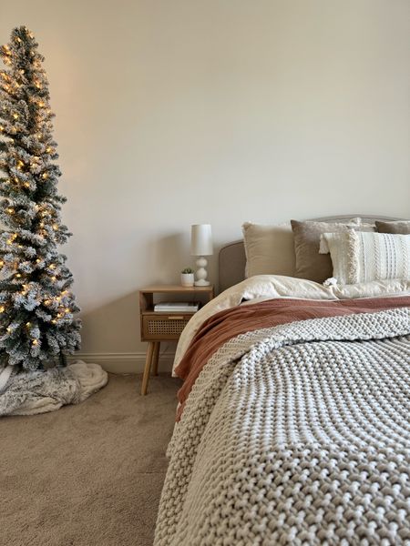 Holiday bedroom styling. ✨

Boho bedding, monochrome bedding, holiday bedroom decor, pillows, neutral home style, flocked pencil tree

#LTKhome #LTKsalealert #LTKHoliday