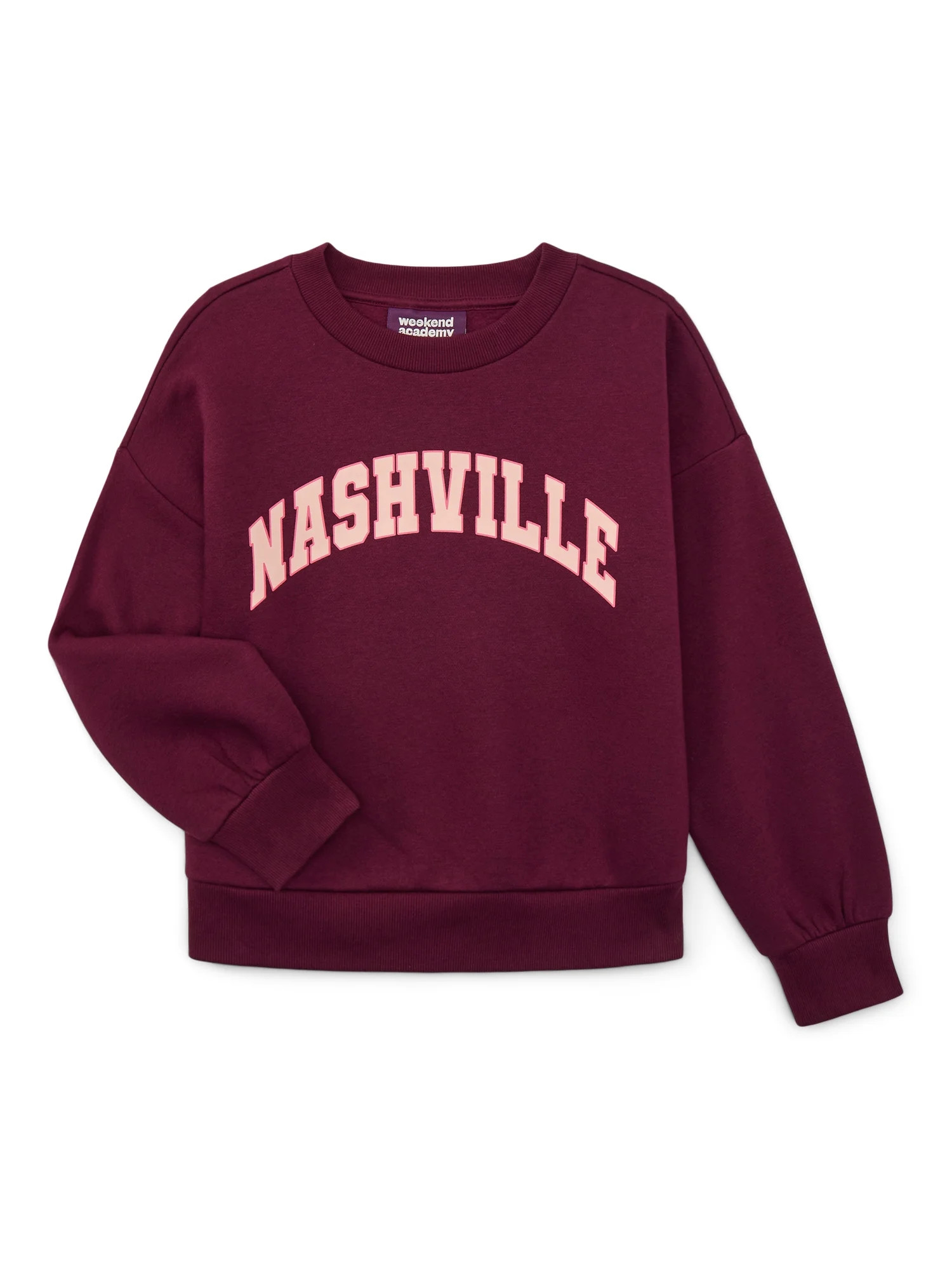 Weekend Academy Girls Long Sleeve Graphic Crewneck Sweatshirt, Sizes 4-18 | Walmart (US)