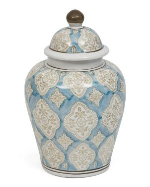 7x12 Tile Patterned Ginger Jar With Lid | TJ Maxx