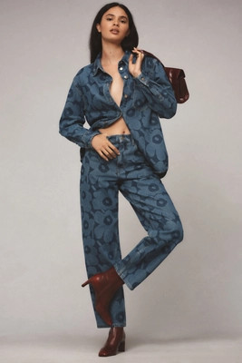 Marimekko Maridenim Unikko Barrel Jeans | Anthropologie (US)
