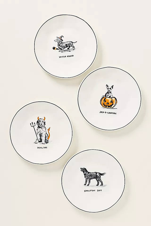 Molly Hatch Stoneware Halloween Dog Dessert Plate | Anthropologie (US)