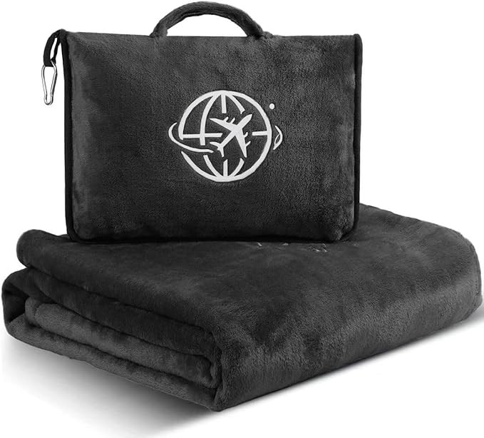 2-in-1 Travel Blanket and Pillow – Lightweight, Compact, Ultra Soft, Machine Washable – Handl... | Amazon (US)
