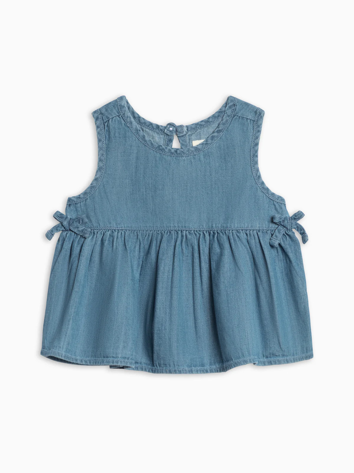 Lana Chambray Ruffle and Bow Tank | Colored Organics