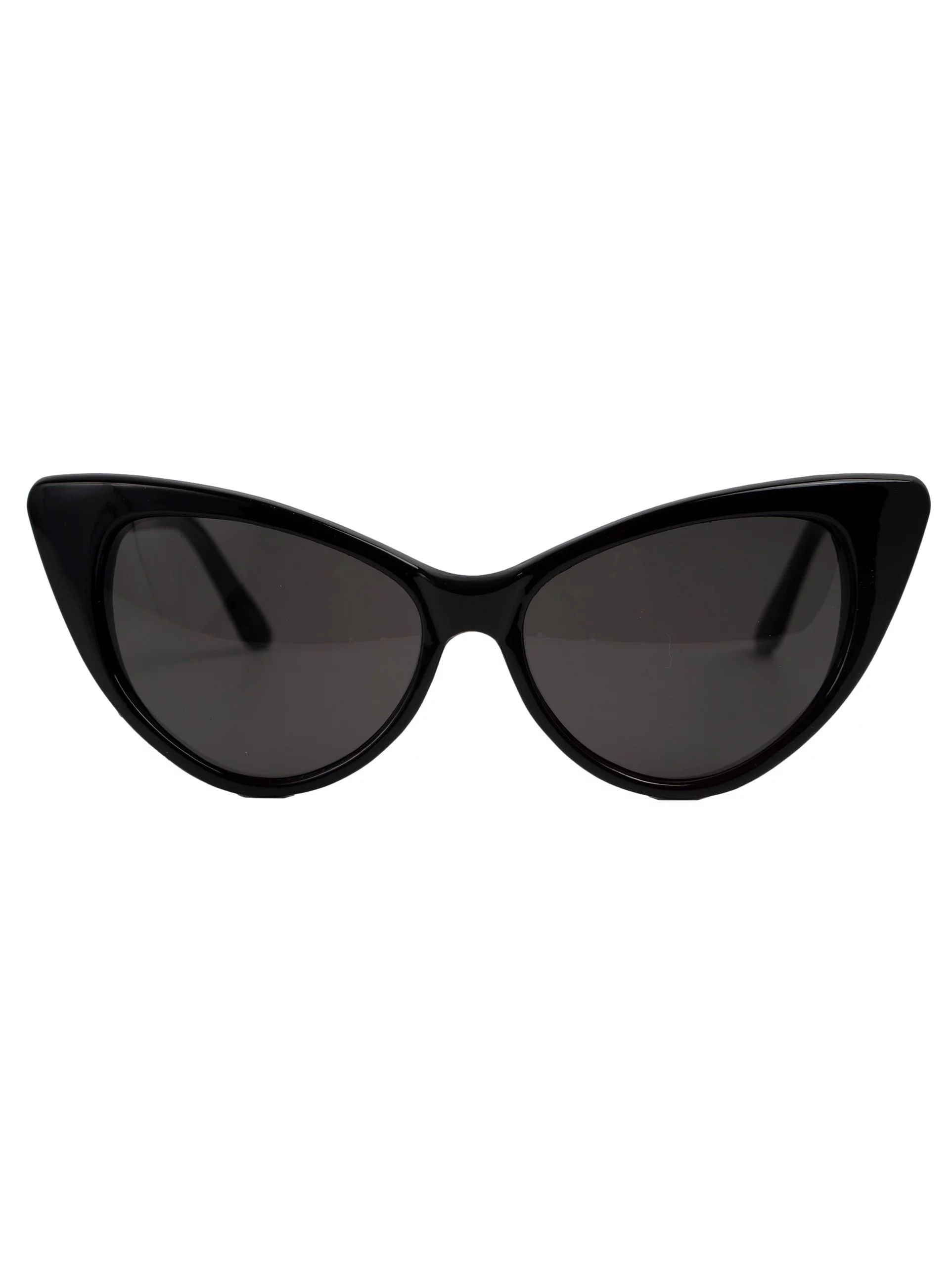 Women's Medium Size Classic Cat Eye Sunglasses, Black | Walmart (US)