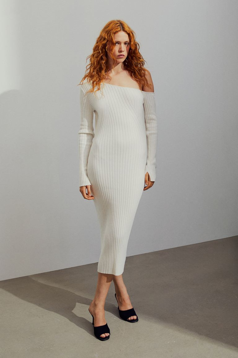 Rib-knit one-shoulder dress | H&M (UK, MY, IN, SG, PH, TW, HK)
