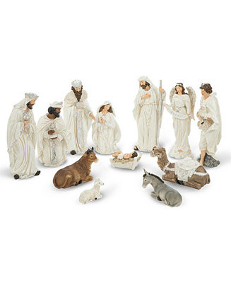 Glitzhome 12 Pieces Oversized Resin Nativity Figurine Set - Macy's | Macy's