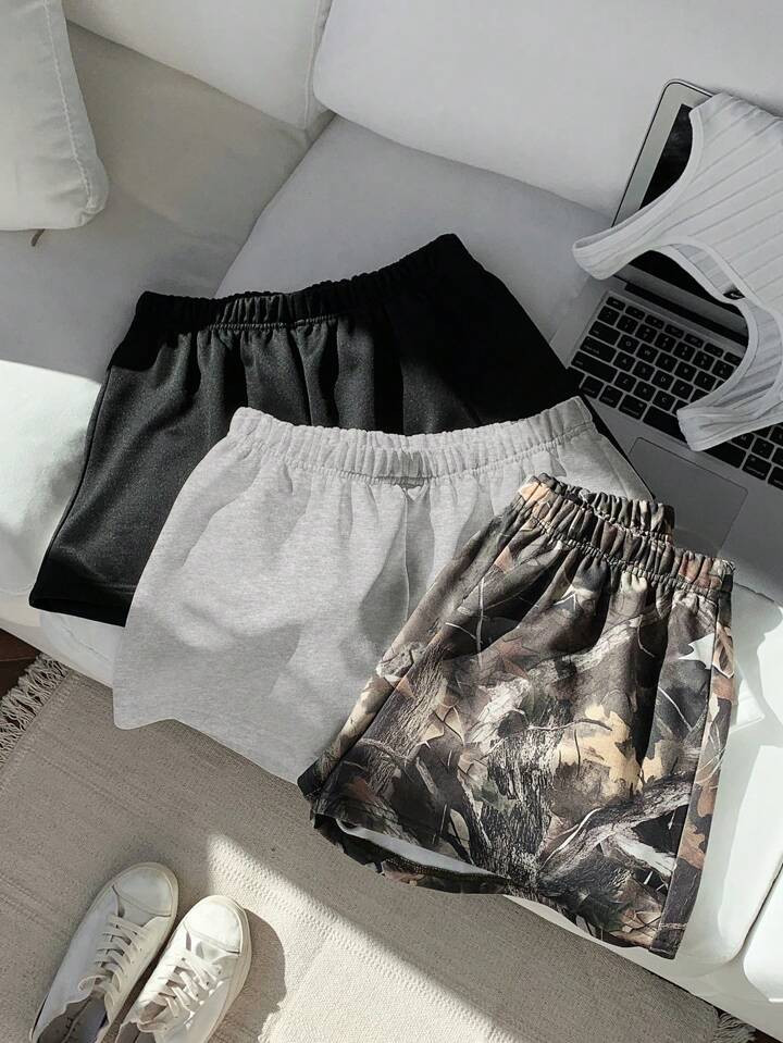 Comfortcana 3pcs/Set Women Casual Loose Fit Sports Shorts | SHEIN