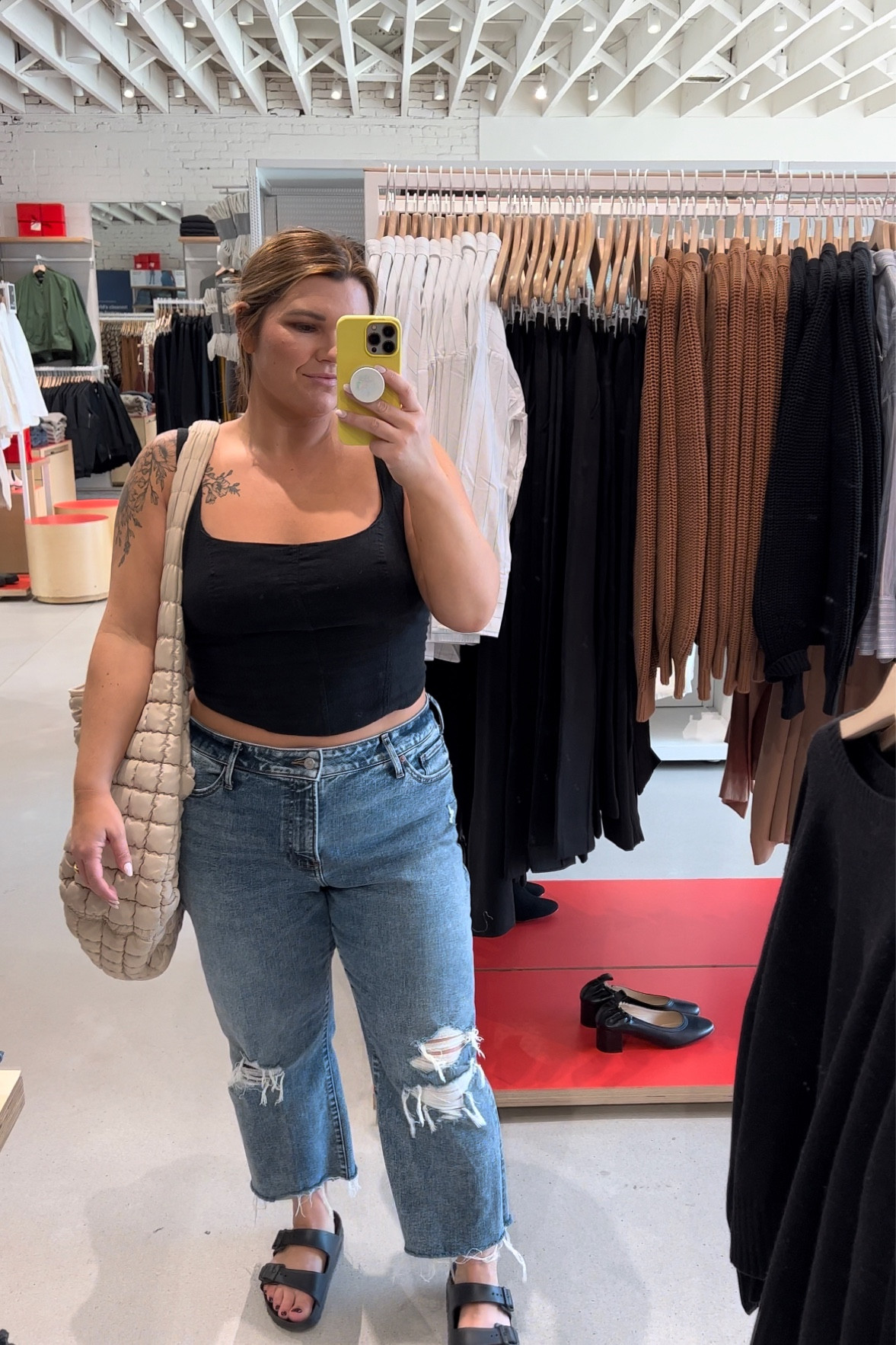 What I wore in LA yesterday! These express jeans have become some of my new go-tos because they are so comfortable and they have a generous fit. I’m wearing them in a 32 short  

#LTKstyletip #LTKcurves #LTKunder100