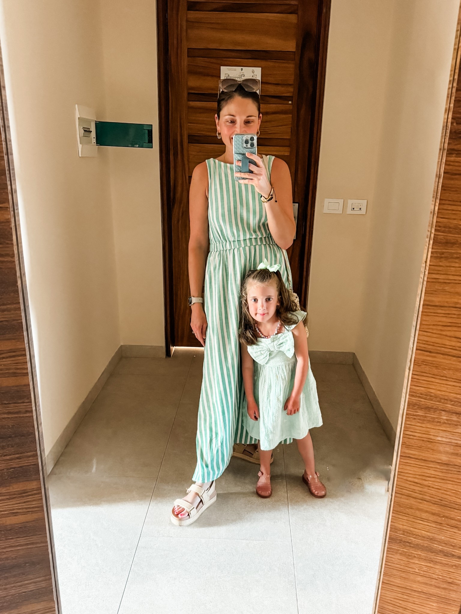 Girls in green for dinner on vacay in Mexico. 

#LTKSeasonal #LTKFamily #LTKKids