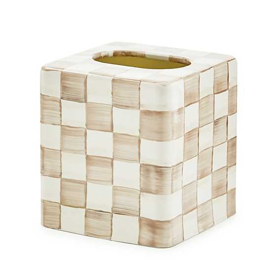 Mocha Check Boutique Tissue Box Cover | MacKenzie-Childs