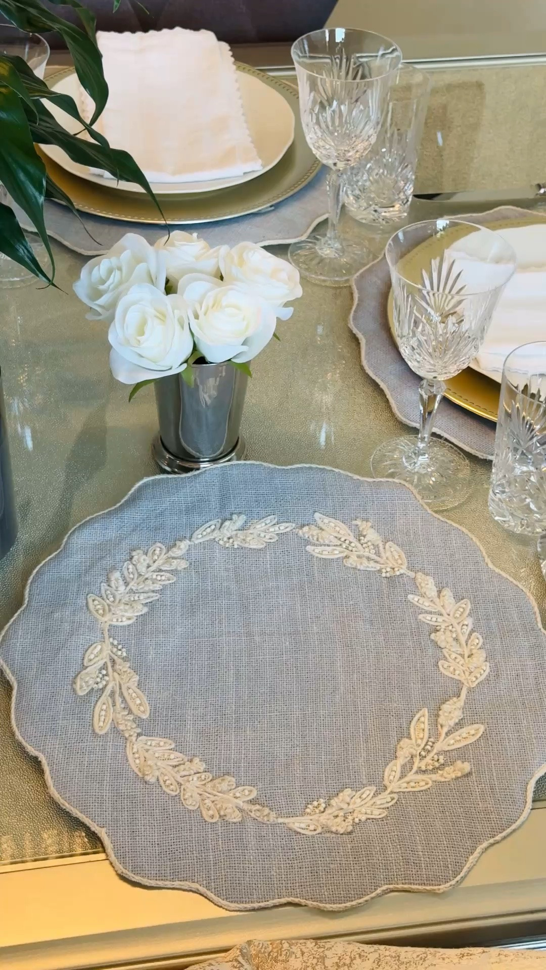 🍽️These soft blue beaded placemats are the prettiest ones I’ve seen!🩵. I don’t normally like using placemats but these ones are gorgeous and they work perfectly with my home decor. The best part is they’re only $7.99 each!!

Summer Hosting & Entertaining | Tabletop | Tablescape | Placemats | Charger Plates | Dinner Plates | Crystal Drinkware | White Napkins

#LTKHome #LTKSeasonal #LTKdayinmylife