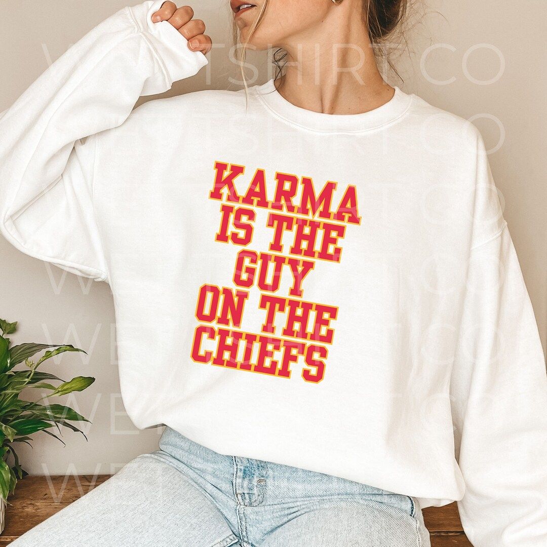 Karma is the Guy on the Chiefs Vintage Retro Sweater Tee - Etsy | Etsy (US)