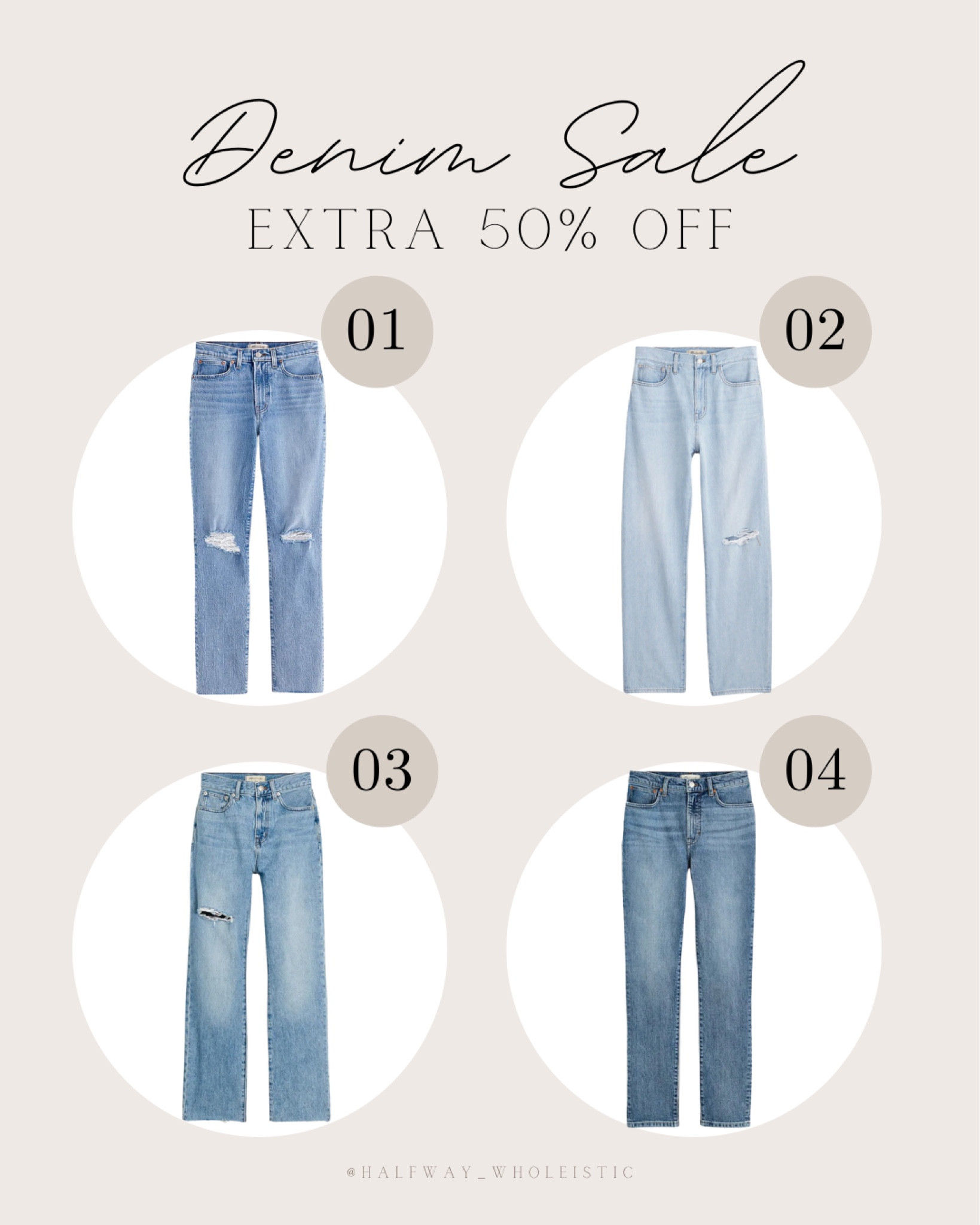 Stock up on denim for the fall! Right now take an extra 50% off jeans at MADEWELL!

#crop #wideleg #straight #highrise #midrise 

#LTKSaleAlert #LTKStyleTip #LTKFindsUnder100