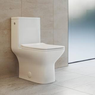 This item: Carre 1-piece 1.1/1.6 GPF Dual Touchless Flush Elongated Toilet in White | The Home Depot