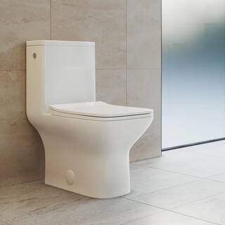 This item: Carre 1-piece 1.1/1.6 GPF Dual Touchless Flush Elongated Toilet in White | The Home Depot