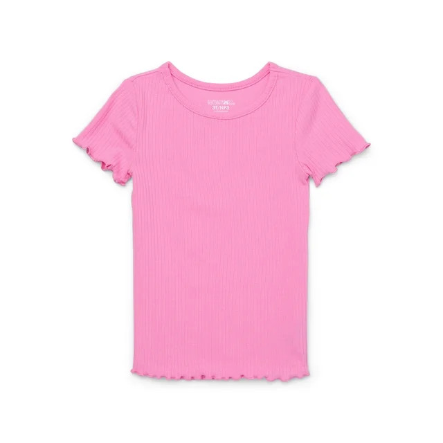 Garanimals Toddler Girl Short Sleeve Solid Rib T-Shirt, Sizes 18M-5T | Walmart (US)
