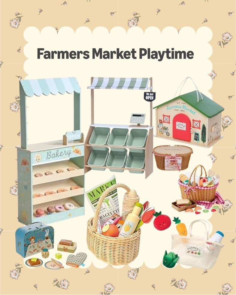  

Farmers Market Playtime Finds ✨ Create the sweetest pretend play setup with these adorable kids’ toys inspired by a farmer’s market. From a wooden bakery stand and fresh produce baskets to picnic sets and play groceries, these pieces are perfect for imaginative play, learning, and hours of fun. Style a playroom corner, gift for birthdays, or set up a mini market at home! 🍓🥖🌿

Shop pretend bakery stands, market stalls, play food sets, wicker baskets, and farmer’s market toys — all the cutest finds for little shoppers.

 

#LTKKids #LTKHome