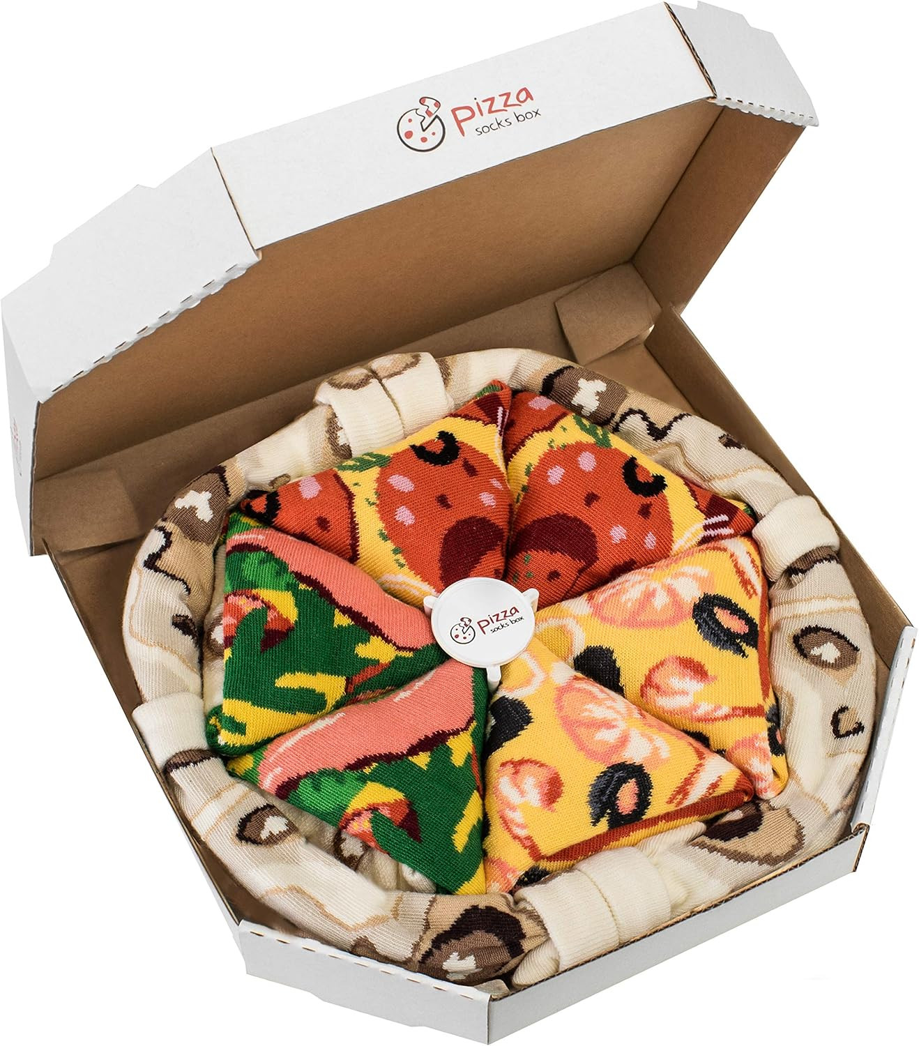 Pizza Socks Box - Seafood Pepperoni Italian - Unisex - 4 Pairs of Socks - Funny Gift Idea! | Amazon (US)