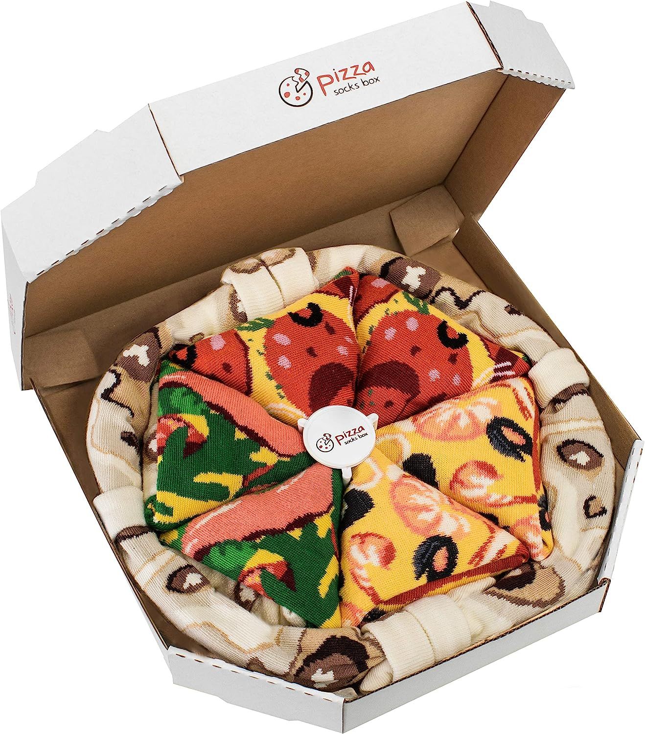 Pizza Socks Box - Seafood Pepperoni Italian - Unisex - 4 Pairs of Socks - Funny Gift Idea! | Amazon (US)