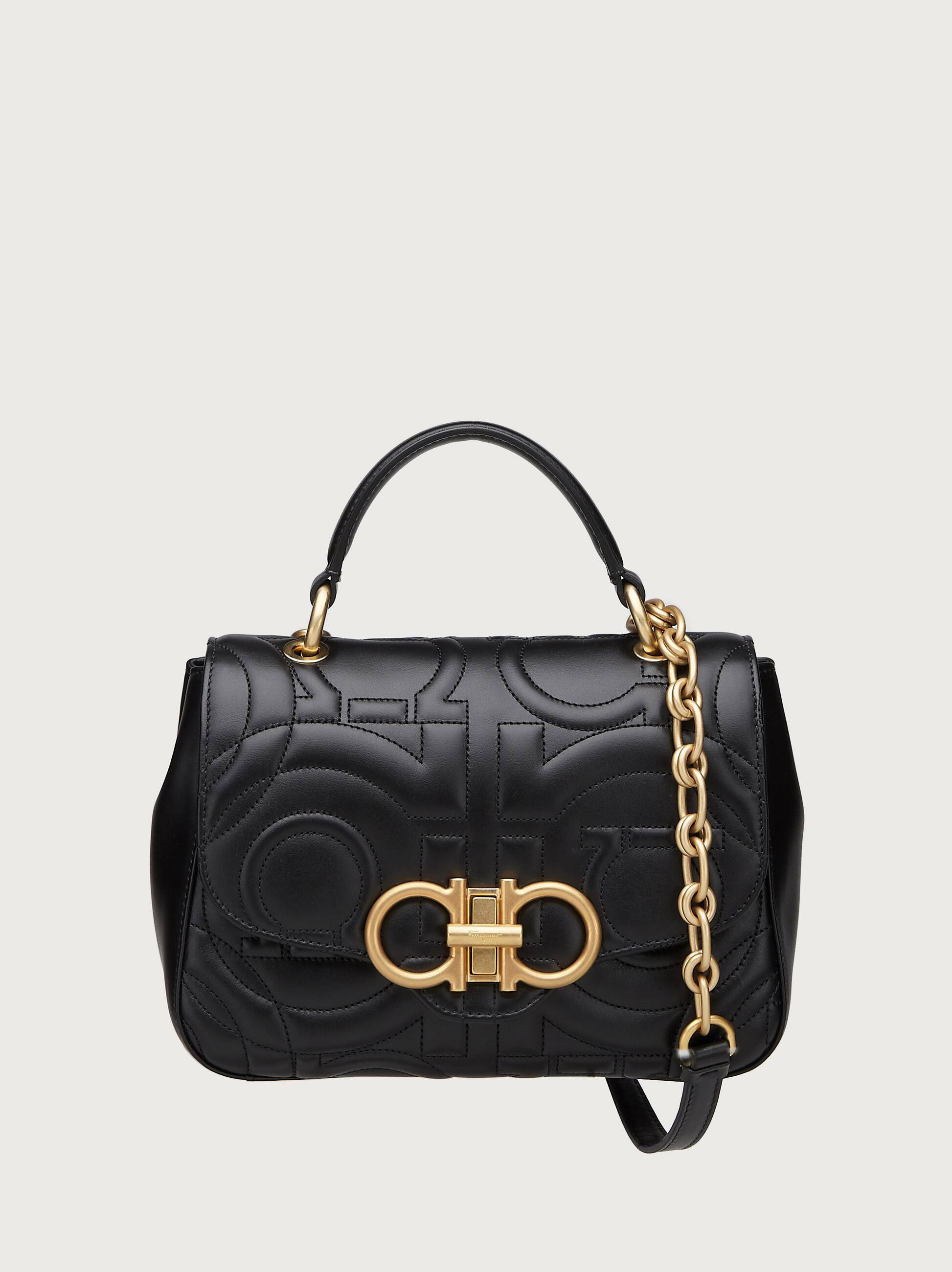 Salvatore Ferragamo Women Quilted Gancini handbag (S) Black | Ferragamo